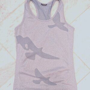 Oiselle Gray Tank Top with Bird Design